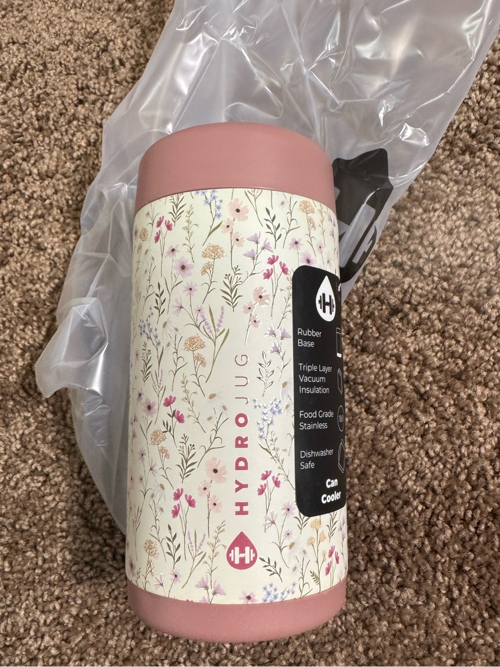HydroJug Slim Can Cooler 12oz Wildflower